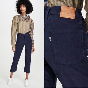 BOGO! Levi's Wedgie Straight Corduroy Pants Navy Blue Premium Size 25
